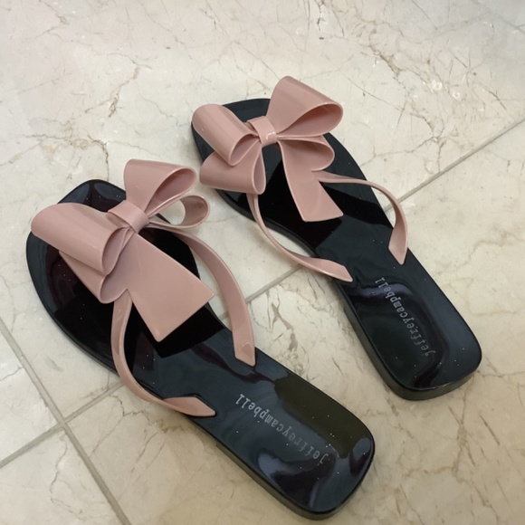 Women's Jeffrey Campbell Sugary Flip Flop Sandals Pink Bow SIze 9 - Picture 2 of 9